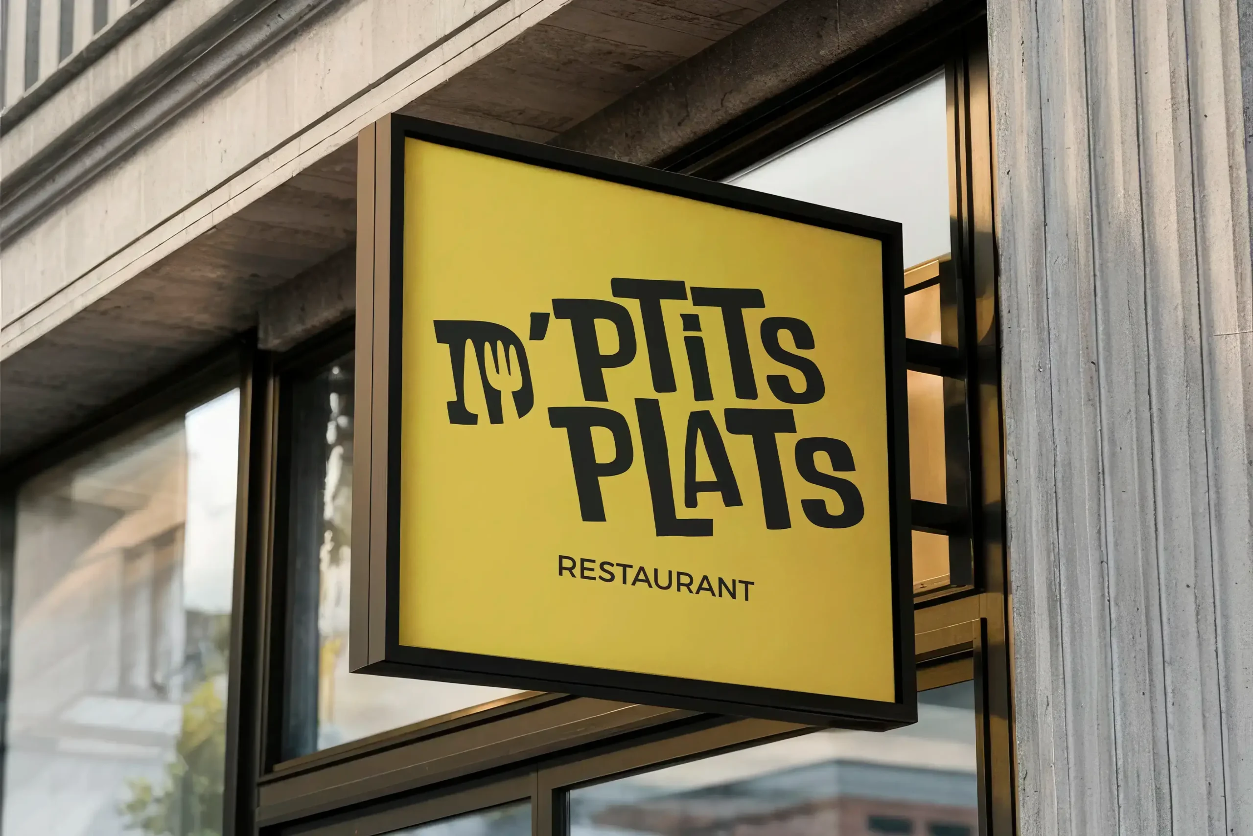 Panneau logo restaurant d'ptits plats la flèche 72