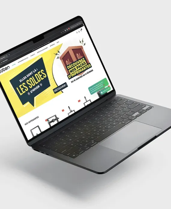maquette web logo coben.shop