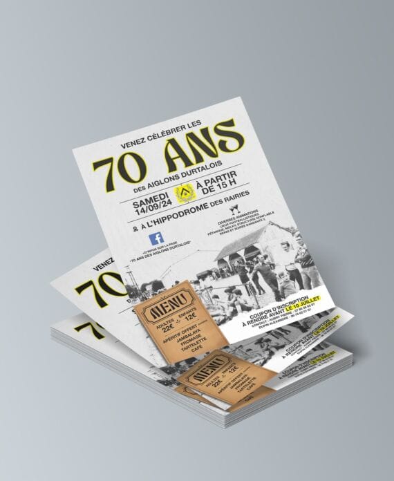Affiche 70 ans club de foot aiglons durtalois